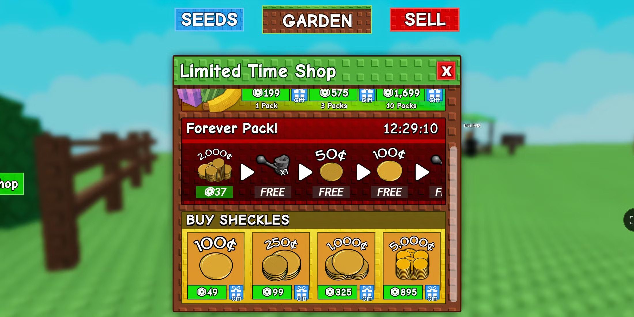 Grow a Garden Free Money coupon